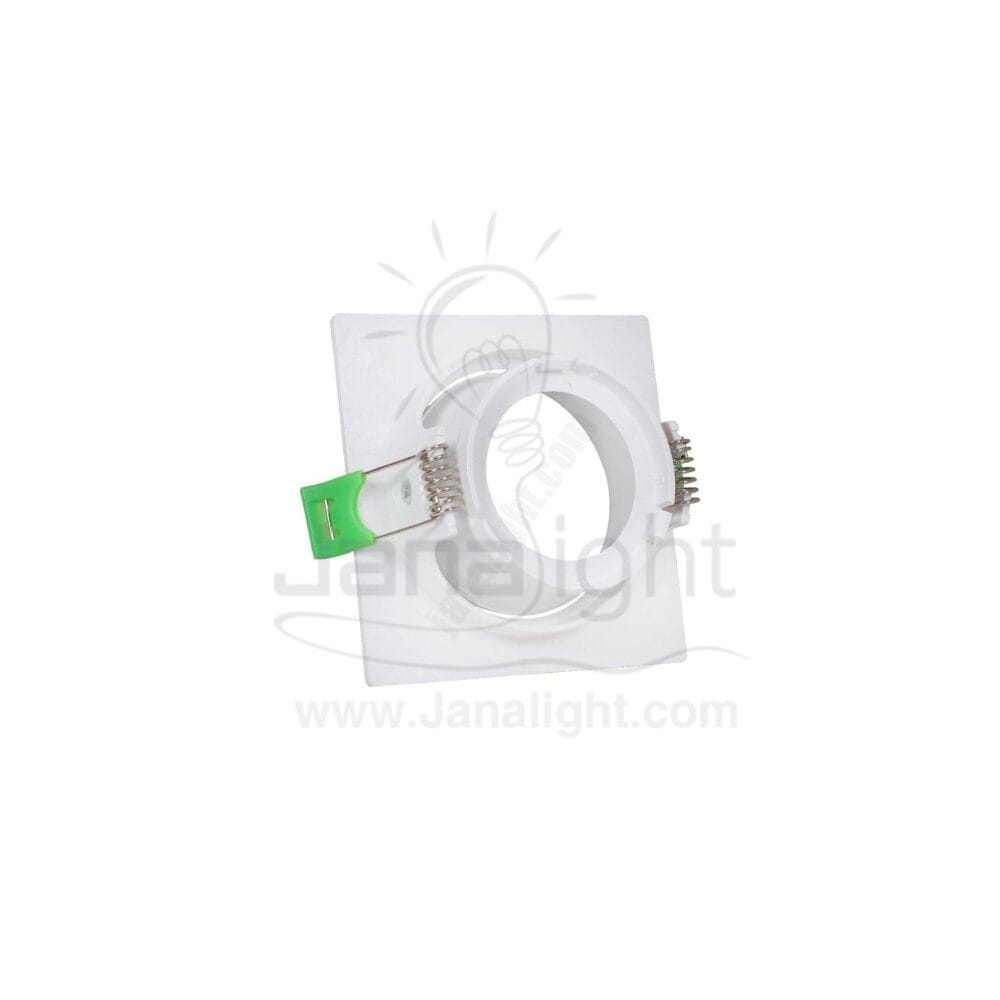 سبوت لايت فارغ متحرك مربع بلاستك ابيض جنى لايت JN404 single square white Spotlight frame